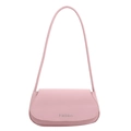 Minimalist light pink shoulder bag with silver Fashion print and slim strap - Light Pink