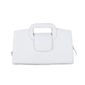 Sac à main blanc motif crocodile avec poignée ovale et rabat rectangulaire chic - Blanc