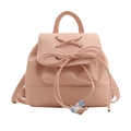Rosa Rucksack im Balletcore-Stil aus PU-Leder mit Schleife und Schnürung für Damen - Rosa