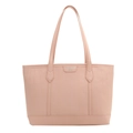 Bolso tote de nailon rosa impermeable para mujer con asas de cuero y amplio interior - Rosa