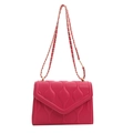 Bolso bandolera acolchado rojo rosa con exclusivas costuras verticales onduladas - Rosa Roja