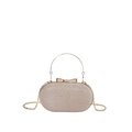 Abendtasche in Champagner-Gold mit Pailletten, Ringgriff und Schleifenverschluss - Gold