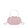 Rosa Glitzer Abendtasche mit goldenem Griff und Schleifenverschluss für Hochzeiten - Rosa