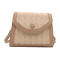 Bolso bandolera beige acolchado con paneles en contraste y hebilla redonda - Caqui