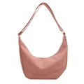 Sac bandoulière chic rose en forme de croissant en cuir PU mat avec sangle réglable - Avec Ornement / Rose