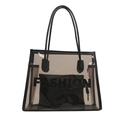 Borsa tote in PVC nero trasparente con manici in pelle e pochette interna da donna - Nero