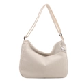 Sac fourre-tout en velours côtelé crème avec pendentif chiot et fermeture éclair - Blanc