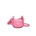 Mini Umhängetasche in Rosa für Damen mit Herzverzierung und verstellbarem Tragegurt - Rosa