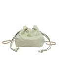 Chic mint green pleated cloud bag with soft leather texture and golden chain strap - Green