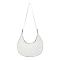 Borsa hobo bianca con motivo a quadrifoglio in rilievo e tracolla sottile da donna - Bianco