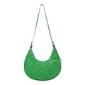 Borsa hobo verde vivace con motivo a trifoglio a rilievo e dettagli argentati - Verde