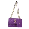 Borsa a spalla trapuntata viola con catena dorata e borsellino abbinato incluso - Viola
