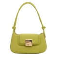 Chic lime green puffy underarm bag with a decorative knotted strap and golden buckle - Green