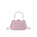 Rosa Glitzer Abendtasche mit Ringgriff und Kettenriemen für Damen Mode 2024 - Rosa