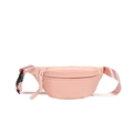 Riñonera deportiva de nailon rosa macarrón minimalista con tirador de cremallera tejido - Rosa