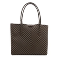 Grand sac cabas marron classique avec motif géométrique pour les trajets quotidiens - Marron