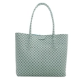 Sac fourre-tout vert menthe avec motifs géométriques sombres et deux anses de port - Vert