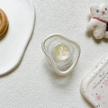 Poached egg style phone grip with yellow glitter resin and transparent shimmer base - Glitter Planet-Yellow