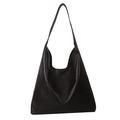 Bolso tote grande minimalista de cuero sintético marrón oscuro para el uso diario - Marrón