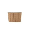 Braune gesteppte Puffer-Handtasche mit Karomuster-Design für einen minimalistischen Stil - Braun