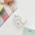 Dettaglio del supporto per telefono a cuore glitterato con tulipano, perla e farfalla - Griptok Glitter-Loto Tulipano Farfalla-Cuore