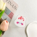 Cute white acrylic bunny phone grip with a strawberry cake top on a stylish background - Transparent Stand - Cake Rabbit