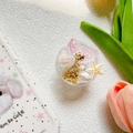 Detail von Glitzer-Meerjungfrauenschwanz und Muschel-Design auf Handy-Halterung - Erweiterbarer Ständer / Glitzer Ständer-Ozean Meerjungfrau-Gold