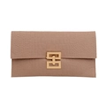 Elegante pochette a busta in feltro beige con trama a coccodrillo e fibbia dorata - Cachi