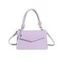 Chic lavender woven handbag with textured stripes and crossbody strap for women - Purple
