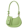 Avocado groene hobo schoudertas met crossbody riem en bijpassende mini pouch - Groen