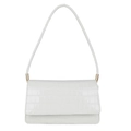 Petit sac bandoulière blanc motif crocodile avec finitions métalliques dorées élégantes - Blanc