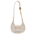 White crescent moon shoulder bag with gold chain and blade pendant accent - Off-white