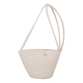 Borsa a tracolla intrecciata bianco crema con capienza ampia e fibbia in perla chic - Senza ciondolo / Bianco