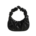 Sac à main plissé noir minimaliste en similicuir style sac nuage tendance 2023 - Noir