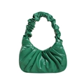 Sac nuage vert vif en cuir PU souple avec des détails plissés élégants froncés - Vert