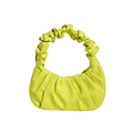 Sac nuage vert citron fluo en similicuir texturé avec poignée froncée élégante - Jaune