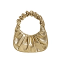 Sac nuage froncé doré métallisé avec anse plissée élégante pour femme - Doré