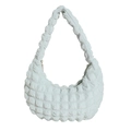 Fashionable mint green bubble fabric hobo bag with trendy pleated texture and soft handle - Green