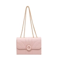 Pink quilted leather chain crossbody bag for women with gold hardware and flap closure - Pink