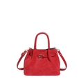 Borsa a secchiello vintage rossa da donna con fibbia dorata e tracolla regolabile - Rosso