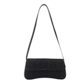 Bolso de hombro minimalista negro con estampado de leopardo y base curvada única - Leopardo Negro