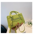 Mini borsa a mano chic verde lime stile Luggage con tracolla regolabile e argento - Verde Lime