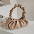 Chic khaki pleated cloud dumpling shoulder bag in soft artificial leather finish - Khaki