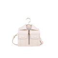 Borsa a tracolla bianca a forma di giacca in pelle PU con dettagli di cerniera in metallo - Bianco