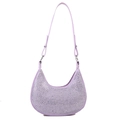 Détail du sac hobo violet avec strass scintillants et boucle de réglage argentée - Violet