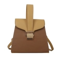 Sac à main chic motif crocodile kaki et marron avec fermoir doré et bandoulière - Khaki