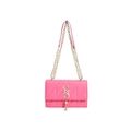 Borsa a tracolla trapuntata rosa con catena dorata e ciondolo a nappe elegante - Rosa Rossa