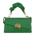 Green pleated handbag with gold hardware and asymmetric flap for a modern look - Green