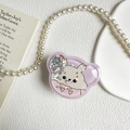 Dettaglio supporto telefono a coniglio viola con paillettes laser ed effetto sabbia mobile - Coniglio Viola