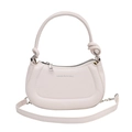 Chique beige halfmaanvormige schoudertas met knoopgreep en verstelbare riem voor dames - Wit